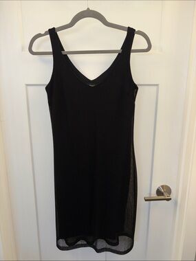 Sleeveless Black Dress with V-Neck